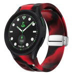 Richard Magnetic Folding Silver Buckle Silicone Watch Band, For Samsung Galaxy Watch FE 40mm, For Sansung Galaxy Watch 5 Pro Golf Edition, For Samsung Galaxy Watch 5 Golf Edition