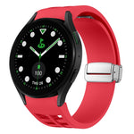 Richard Magnetic Folding Silver Buckle Silicone Watch Band, For Samsung Galaxy Watch FE 40mm, For Sansung Galaxy Watch 5 Pro Golf Edition, For Samsung Galaxy Watch 5 Golf Edition