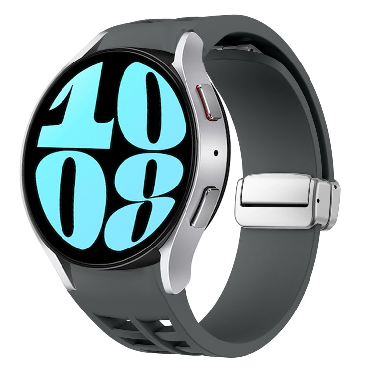 Richard Magnetic Folding Silver Buckle Silicone Watch Band, For Samsung Galaxy Watch 6 40 / 44mm, For Samsung Galaxy Watch 5 40 / 44mm, For Samsung Galaxy Watch 4 40 / 44mm
