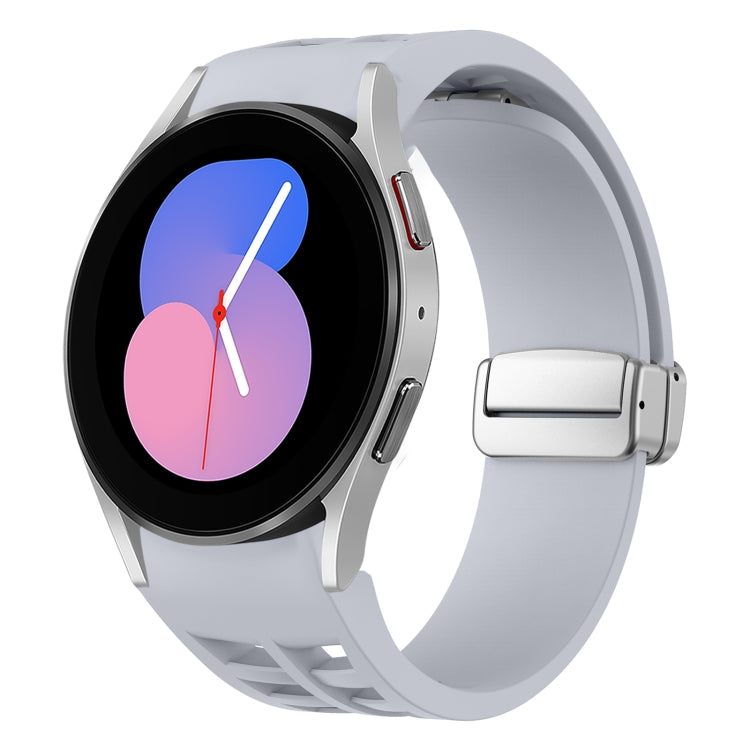 Richard Magnetic Folding Silver Buckle Silicone Watch Band, For Samsung Galaxy Watch 6 40 / 44mm, For Samsung Galaxy Watch 5 40 / 44mm, For Samsung Galaxy Watch 4 40 / 44mm