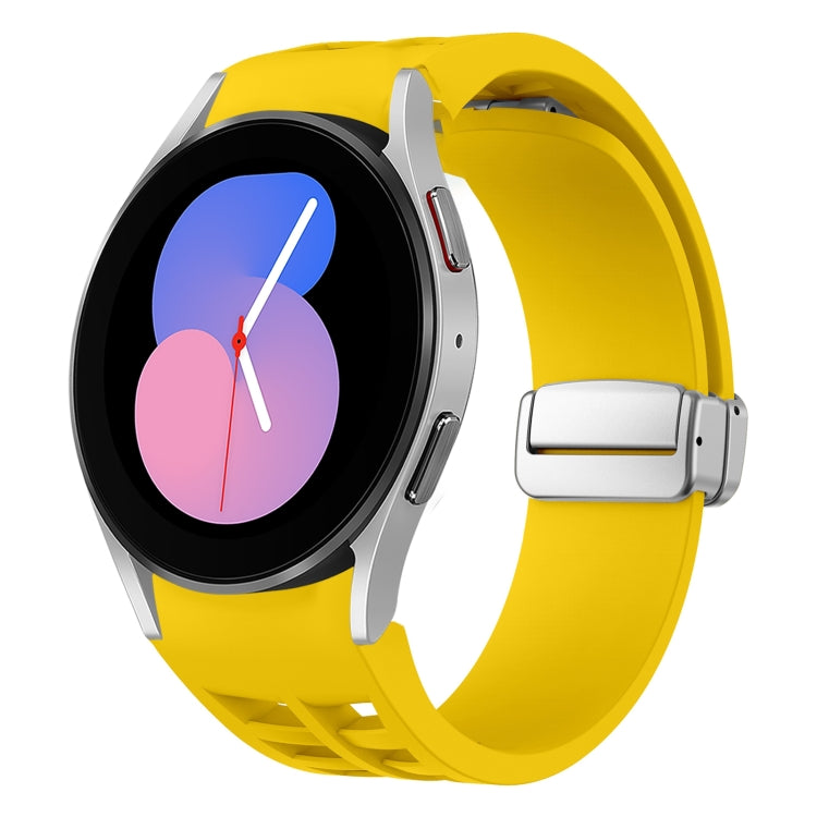 Richard Magnetic Folding Silver Buckle Silicone Watch Band, For Samsung Galaxy Watch 6 40 / 44mm, For Samsung Galaxy Watch 5 40 / 44mm, For Samsung Galaxy Watch 4 40 / 44mm