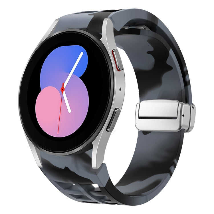Richard Magnetic Folding Silver Buckle Silicone Watch Band, For Samsung Galaxy Watch 6 40 / 44mm, For Samsung Galaxy Watch 5 40 / 44mm, For Samsung Galaxy Watch 4 40 / 44mm