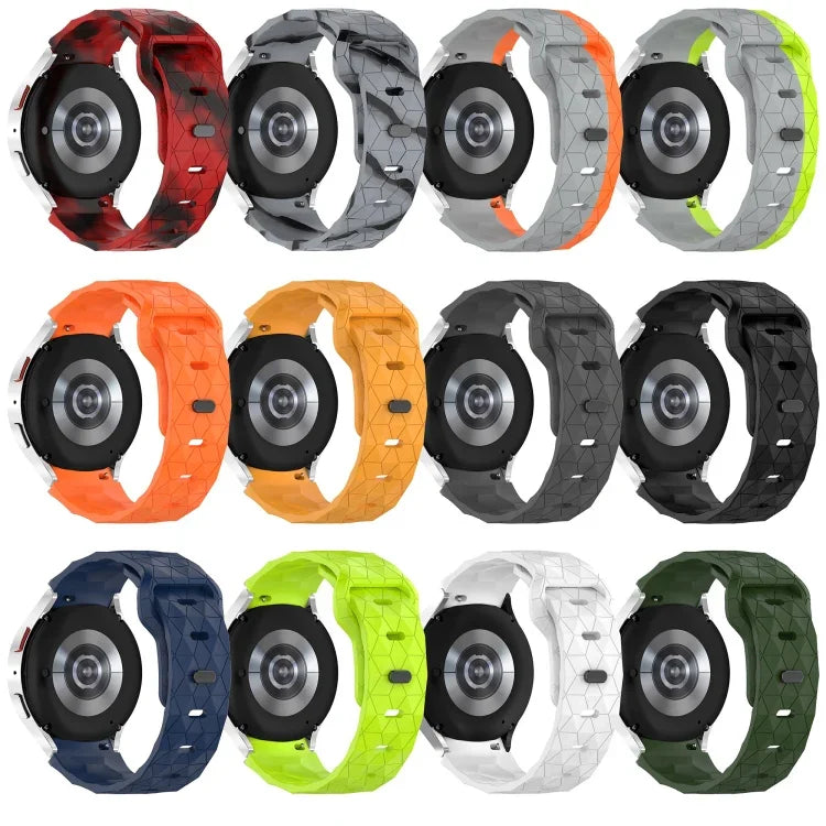 Football Texture Reverse Buckle Silicone Watch Band, For Samsung Galaxy Watch 4 44mm, For Samsung Galaxy Watch 4 40mm, For Samsung  Galaxy Watch 4 Classic 46mm, For Samsung  Galaxy Watch 4 Classic 42mm