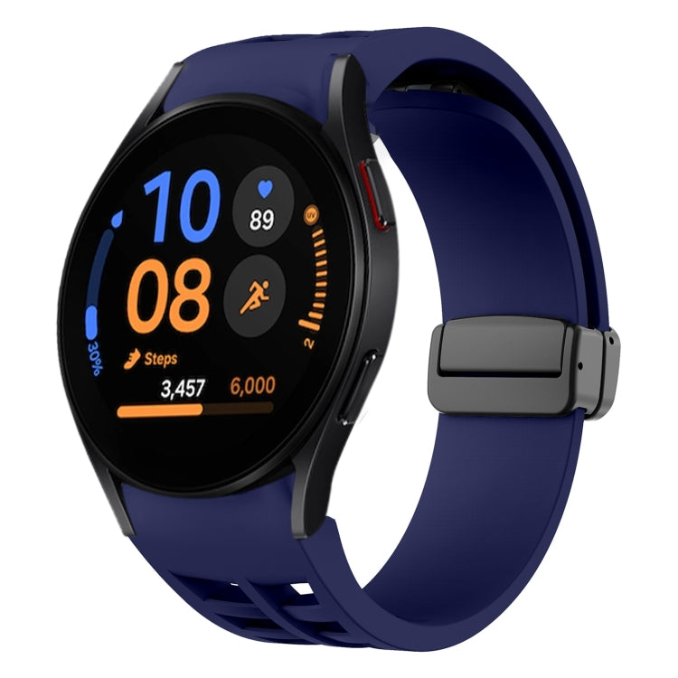 Richard Magnetic Folding Black Buckle Silicone Watch Band, Fof Samsung Galaxy Watch FE 40mm, For Samsung Galaxy Watch 7 40 / 44mm, For Samsung Galaxy Watch 6 class 43 / 47mmic