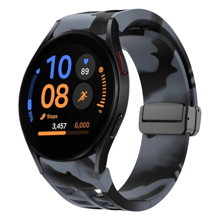 Richard Magnetic Folding Black Buckle Silicone Watch Band, Fof Samsung Galaxy Watch FE 40mm, For Samsung Galaxy Watch 7 40 / 44mm, For Samsung Galaxy Watch 6 class 43 / 47mmic