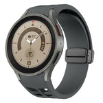 Richard Magnetic Folding Black Buckle Silicone Watch Band, For Samsung Galaxy Watch 5 40 / 44mm, For Sansung Galaxy Watch 5 Pro 45mm, Fou Samsung Galaxy Watch 4 40 / 44mm