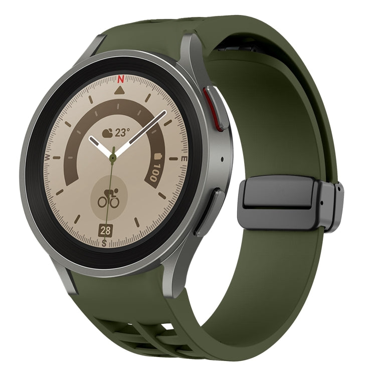 Richard Magnetic Folding Black Buckle Silicone Watch Band, For Samsung Galaxy Watch 5 40 / 44mm, For Sansung Galaxy Watch 5 Pro 45mm, Fou Samsung Galaxy Watch 4 40 / 44mm