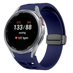 Richard Magnetic Folding Black Buckle Silicone Watch Band, Fof Samsung Galaxy Watch FE 40mm, For Samsung Galaxy Watch 7 40 / 44mm, For Samsung Galaxy Watch 6 class 43 / 47mmic