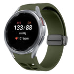 Richard Magnetic Folding Black Buckle Silicone Watch Band, Fof Samsung Galaxy Watch FE 40mm, For Samsung Galaxy Watch 7 40 / 44mm, For Samsung Galaxy Watch 6 class 43 / 47mmic