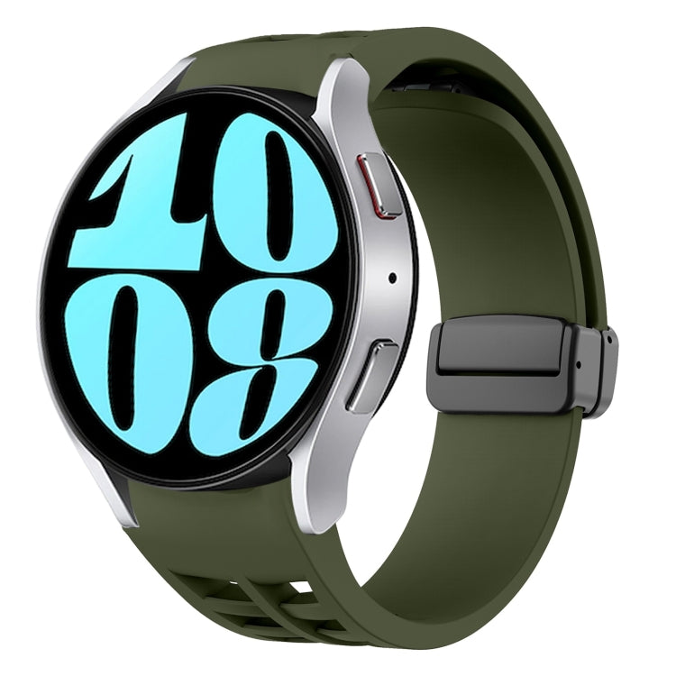 Richard Magnetic Folding Black Buckle Silicone Watch Band, For Samsung Galaxy Watch 6 40 / 44mm, For Sansung Galaxy Watch 5 Pro Golf Edition, For Samsung Galaxy Watch 5 Golf Edition