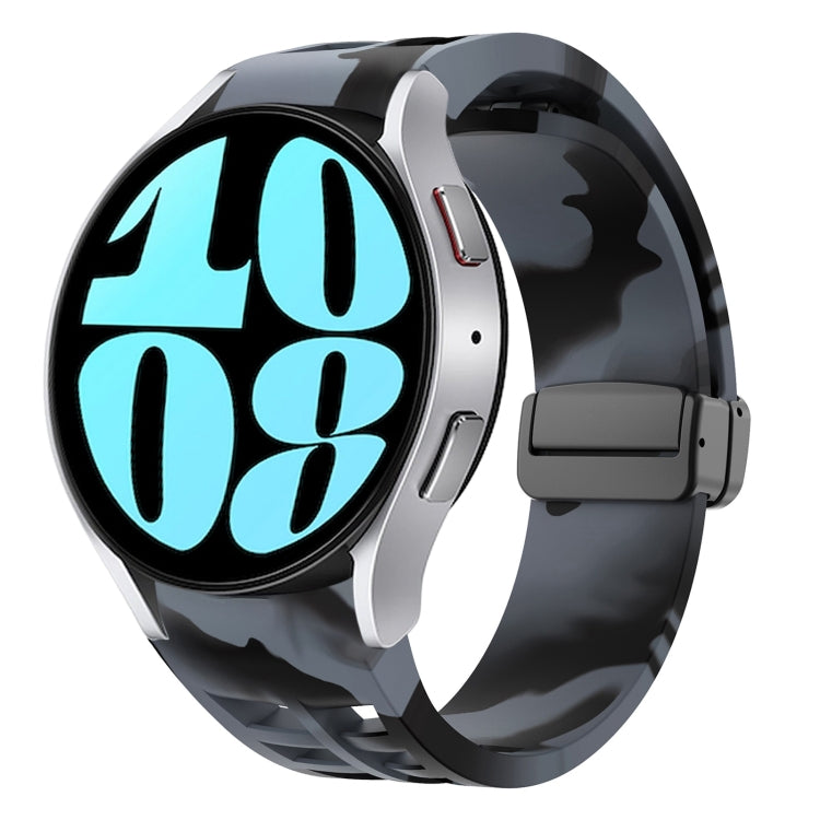 Richard Magnetic Folding Black Buckle Silicone Watch Band, For Samsung Galaxy Watch 6 40 / 44mm, For Sansung Galaxy Watch 5 Pro Golf Edition, For Samsung Galaxy Watch 5 Golf Edition