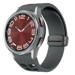 Richard Magnetic Folding Black Buckle Silicone Watch Band, Fof Samsung Galaxy Watch FE 40mm, For Samsung Galaxy Watch 7 40 / 44mm, For Samsung Galaxy Watch 6 class 43 / 47mmic