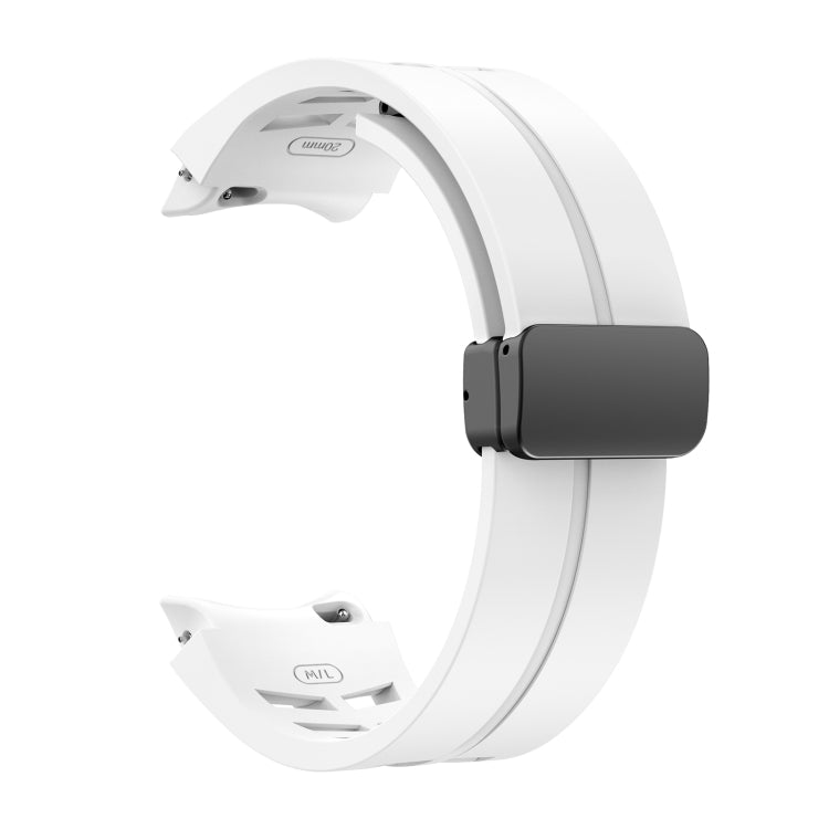 Richard Magnetic Folding Black Buckle Silicone Watch Band, For Samsung Galaxy Watch 5 40 / 44mm, For Sansung Galaxy Watch 5 Pro 45mm, Fou Samsung Galaxy Watch 4 40 / 44mm