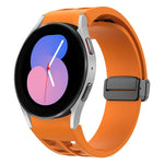 Richard Magnetic Folding Black Buckle Silicone Watch Band, For Samsung Galaxy Watch 5 40 / 44mm, For Sansung Galaxy Watch 5 Pro 45mm, Fou Samsung Galaxy Watch 4 40 / 44mm