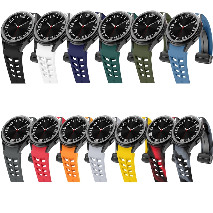 Richard Magnetic Folding Black Buckle Silicone Watch Band, For Samsung Galaxy Watch 6 40 / 44mm, For Sansung Galaxy Watch 5 Pro Golf Edition, For Samsung Galaxy Watch 5 Golf Edition