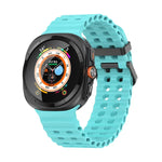 Ocean Dual Row Hole Silicone Watch Band, For Samsung Galaxy Watch Ultra 47mm / Ultra 2025