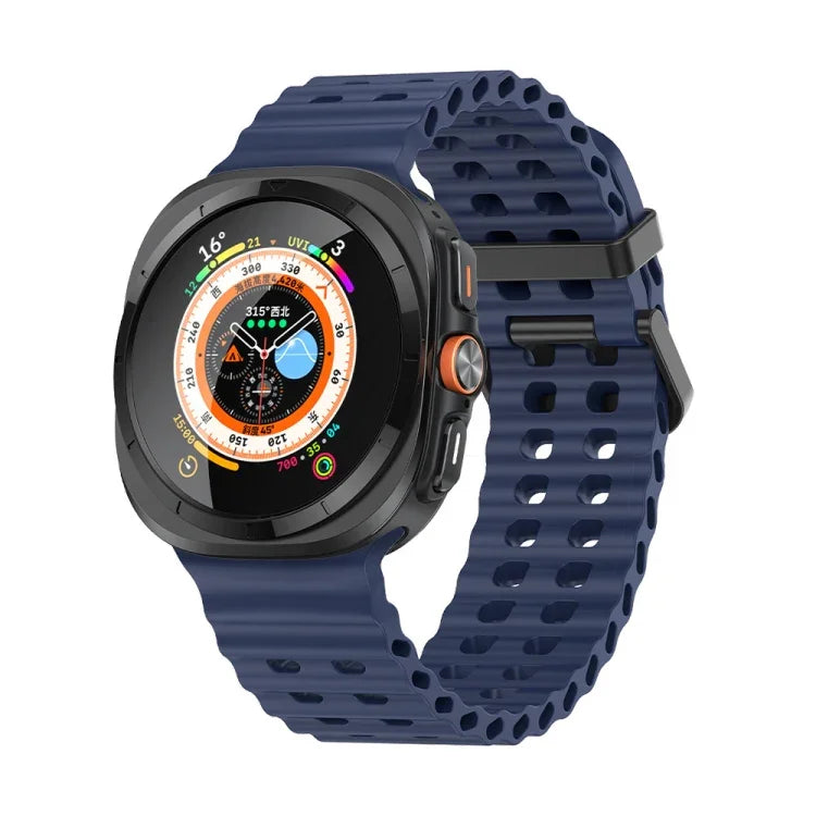 Ocean Dual Row Hole Silicone Watch Band, For Samsung Galaxy Watch Ultra 47mm / Ultra 2025