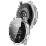 Single Row Diamond PC + Tempered Film Integrated Watch Protective Case, For Samsung Galaxy Watch 7 44mm, For Samsung Galaxy Watch 7 40mm