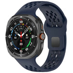 For Samsung Galaxy Watch Ultra 47mm Holes Style Square Buckle Solid Color Silicone Watch Band