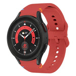 Flat Sewing Design Silicone Watch Band, For Sansung Galaxy Watch5 Pro 45mm, Fou Samsung Galaxy Watch 4 40 / 44mm, For Samsung Galaxy Watch 4 Classic 42 / 46mm