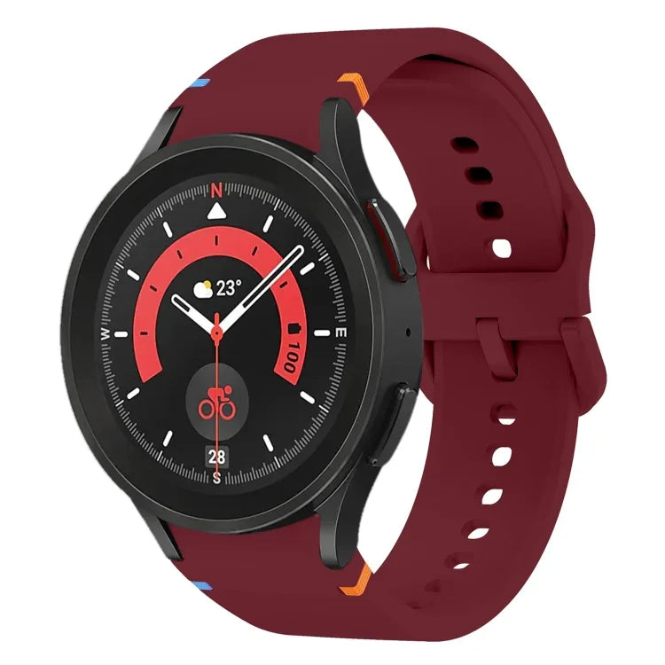 Flat Sewing Design Silicone Watch Band, For Sansung Galaxy Watch5 Pro 45mm, Fou Samsung Galaxy Watch 4 40 / 44mm, For Samsung Galaxy Watch 4 Classic 42 / 46mm
