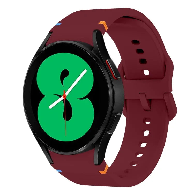 Flat Sewing Design Silicone Watch Band, For Sansung Galaxy Watch5 Pro 45mm, Fou Samsung Galaxy Watch 4 40 / 44mm, For Samsung Galaxy Watch 4 Classic 42 / 46mm
