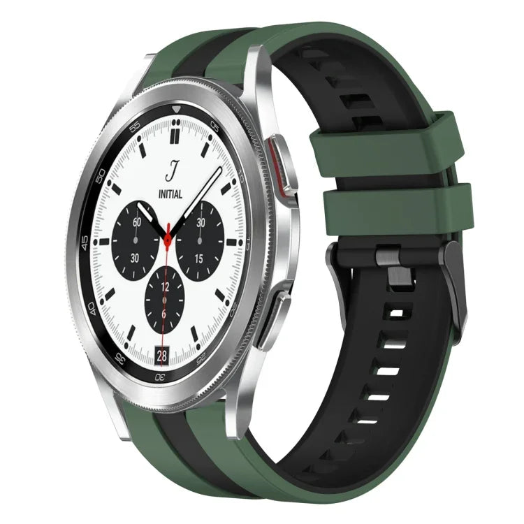 20mm Two Color Sports Silicone Watch Band, For Samsung  Galaxy Watch 4 Classic 42mm, For Samsung Galaxy Watch Active 2 44mm, For Samsung Galaxy Watch Active 2 40mm