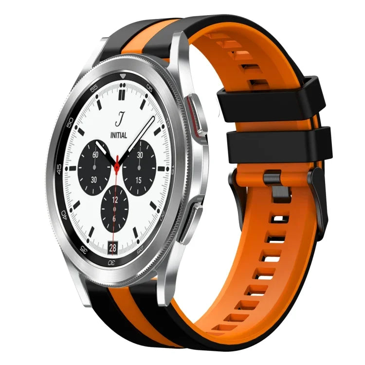 20mm Two Color Sports Silicone Watch Band, For Samsung  Galaxy Watch 4 Classic 42mm, For Samsung Galaxy Watch Active 2 44mm, For Samsung Galaxy Watch Active 2 40mm