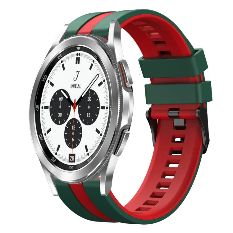20mm Two Color Sports Silicone Watch Band, For Samsung  Galaxy Watch 4 Classic 42mm, For Samsung Galaxy Watch Active 2 44mm, For Samsung Galaxy Watch Active 2 40mm