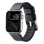 Genuine Leather Hybrid Silicone Watch Band, For Apple Watch Series 10 46mm, For Apple Watch Series 10 42mm, For Apple Watch SE 2023 44mm, For Apple Watch SE 2023 40mm, For Apple Watch Ultra 2 49mm, For Apple Watch Series 9 45mm                         ...