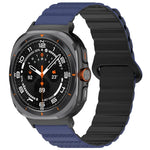 For Samsung Galaxy Watch Ultra 47mm Spot Pattern Two Color Magnetic Silicone Watch Band