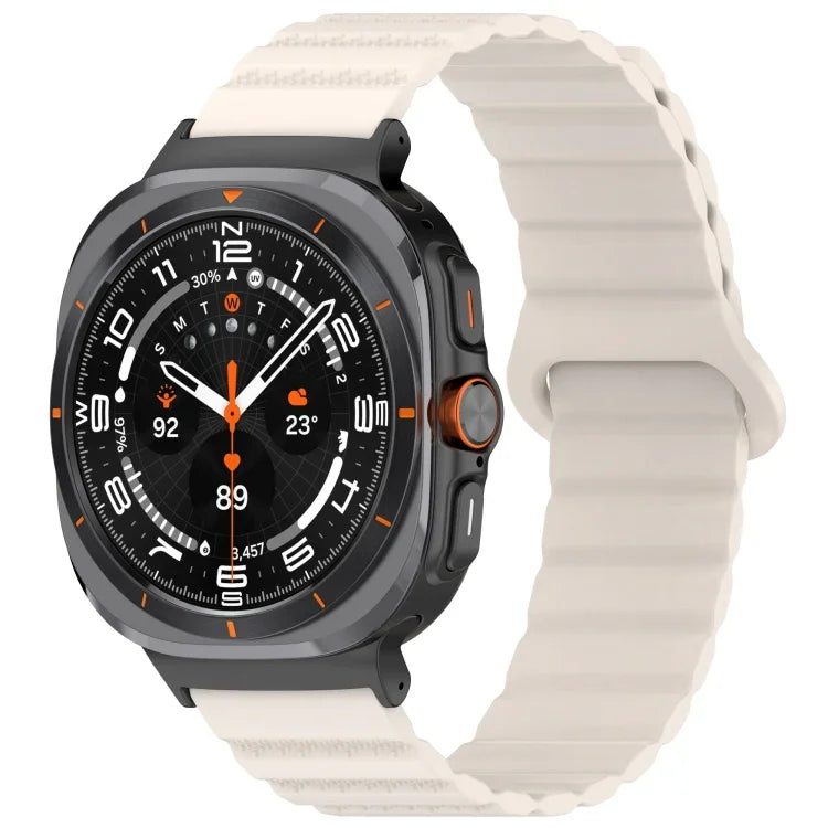 For Samsung Galaxy Watch Ultra 47mm Spot Pattern Two Color Magnetic Silicone Watch Band