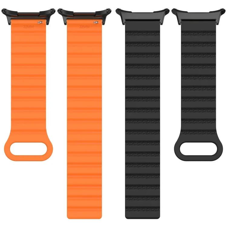 For Samsung Galaxy Watch Ultra 47mm Spot Pattern Two Color Magnetic Silicone Watch Band