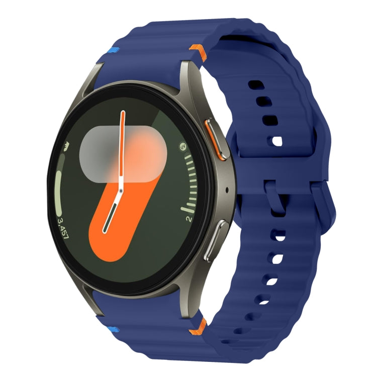Wave Pattern Stitched Silicone Watch Band, For Samsung Galaxy Watch 7 40 / 44mm, For Samsung Galaxy Watch 6 Classic, For Samsung Galaxy Watch 6 40 / 44mm, For Samsung Galaxy Watch 5 40 / 44mm