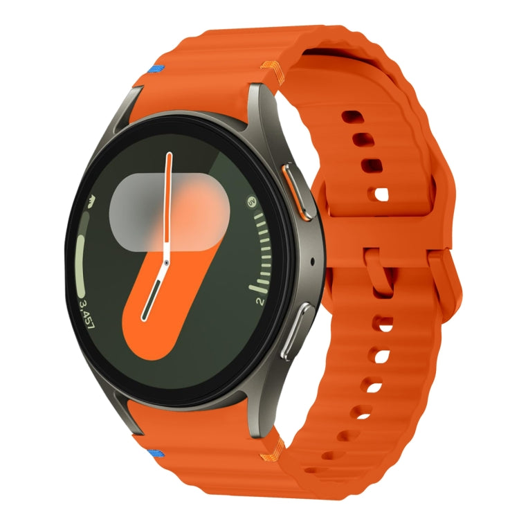 Wave Pattern Stitched Silicone Watch Band, For Samsung Galaxy Watch 7 40 / 44mm, For Samsung Galaxy Watch 6 Classic, For Samsung Galaxy Watch 6 40 / 44mm, For Samsung Galaxy Watch 5 40 / 44mm