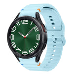 Wave Pattern Stitched Silicone Watch Band, For Samsung Galaxy Watch 7 40 / 44mm, For Samsung Galaxy Watch 6 Classic, For Samsung Galaxy Watch 6 40 / 44mm, For Samsung Galaxy Watch 5 40 / 44mm