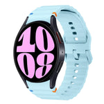 Wave Pattern Stitched Silicone Watch Band, For Samsung Galaxy Watch 7 40 / 44mm, For Samsung Galaxy Watch 6 Classic, For Samsung Galaxy Watch 6 40 / 44mm, For Samsung Galaxy Watch 5 40 / 44mm