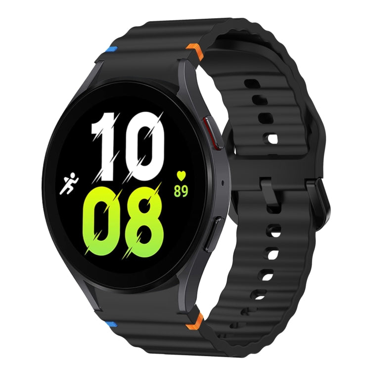 Wave Pattern Stitched Silicone Watch Band, For Samsung Galaxy Watch 7 40 / 44mm, For Samsung Galaxy Watch 6 Classic, For Samsung Galaxy Watch 6 40 / 44mm, For Samsung Galaxy Watch 5 40 / 44mm