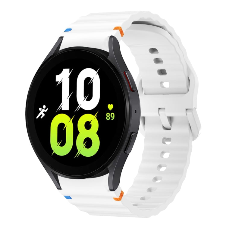 Wave Pattern Stitched Silicone Watch Band, For Samsung Galaxy Watch 7 40 / 44mm, For Samsung Galaxy Watch 6 Classic, For Samsung Galaxy Watch 6 40 / 44mm, For Samsung Galaxy Watch 5 40 / 44mm