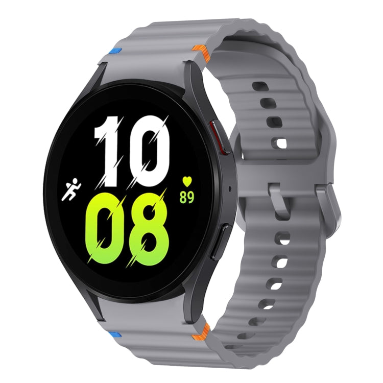 Wave Pattern Stitched Silicone Watch Band, For Samsung Galaxy Watch 7 40 / 44mm, For Samsung Galaxy Watch 6 Classic, For Samsung Galaxy Watch 6 40 / 44mm, For Samsung Galaxy Watch 5 40 / 44mm