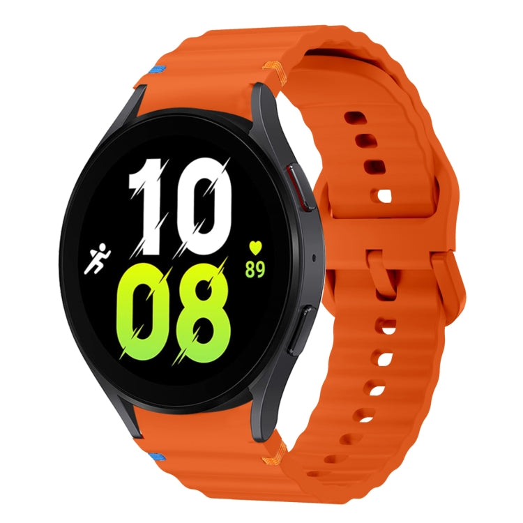 Wave Pattern Stitched Silicone Watch Band, For Samsung Galaxy Watch 7 40 / 44mm, For Samsung Galaxy Watch 6 Classic, For Samsung Galaxy Watch 6 40 / 44mm, For Samsung Galaxy Watch 5 40 / 44mm