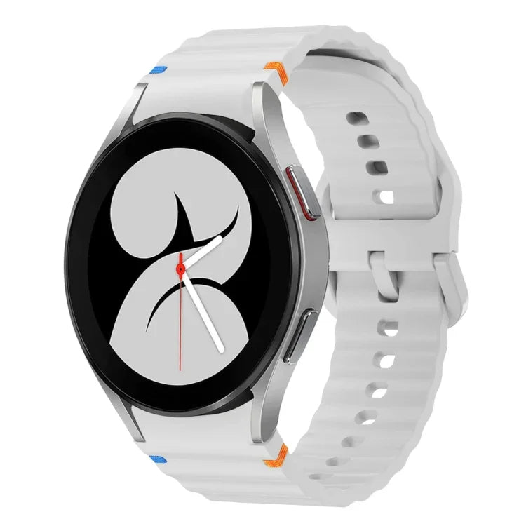 Wave Pattern Stitched Silicone Watch Band, For Samsung Galaxy Watch 5 Pro, For Samsung Galaxy Watch 4 40 / 44mm, For Samsung Galaxy Watch 4 Classic 42 / 46mm, For Samsung Galaxy Watch3 41mm