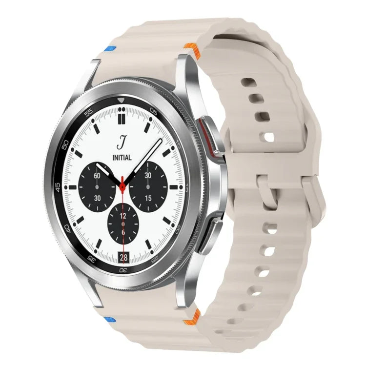 Wave Pattern Stitched Silicone Watch Band, For Samsung Galaxy Watch 5 Pro, For Samsung Galaxy Watch 4 40 / 44mm, For Samsung Galaxy Watch 4 Classic 42 / 46mm, For Samsung Galaxy Watch3 41mm