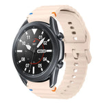 Wave Pattern Stitched Silicone Watch Band, For Samsung Galaxy Watch 5 Pro, For Samsung Galaxy Watch 4 40 / 44mm, For Samsung Galaxy Watch 4 Classic 42 / 46mm, For Samsung Galaxy Watch3 41mm