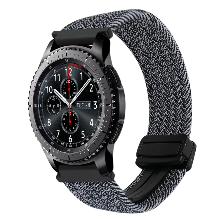 22mm Magnetic Buckle Braided Watch Band, For Samsung Galaxy Gear S3 Frontier, For Samsung Galaxy Watch 3 45mm