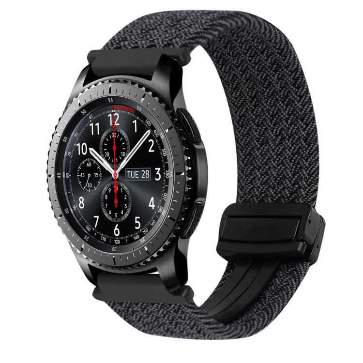 22mm Magnetic Buckle Braided Watch Band, For Samsung Galaxy Gear S3 Frontier, For Samsung Galaxy Watch 3 45mm