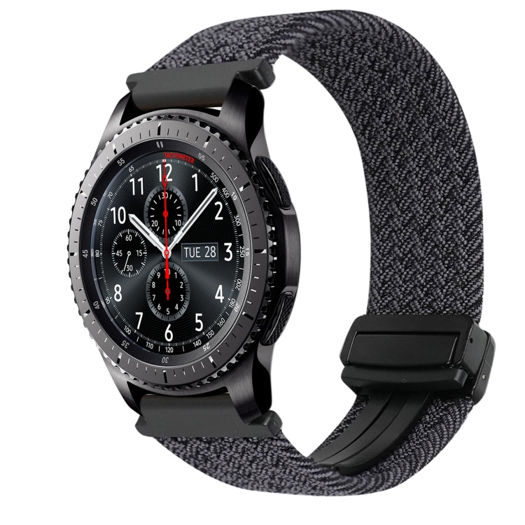 22mm Magnetic Buckle Braided Watch Band, For Samsung Galaxy Gear S3 Frontier, For Samsung Galaxy Watch 3 45mm