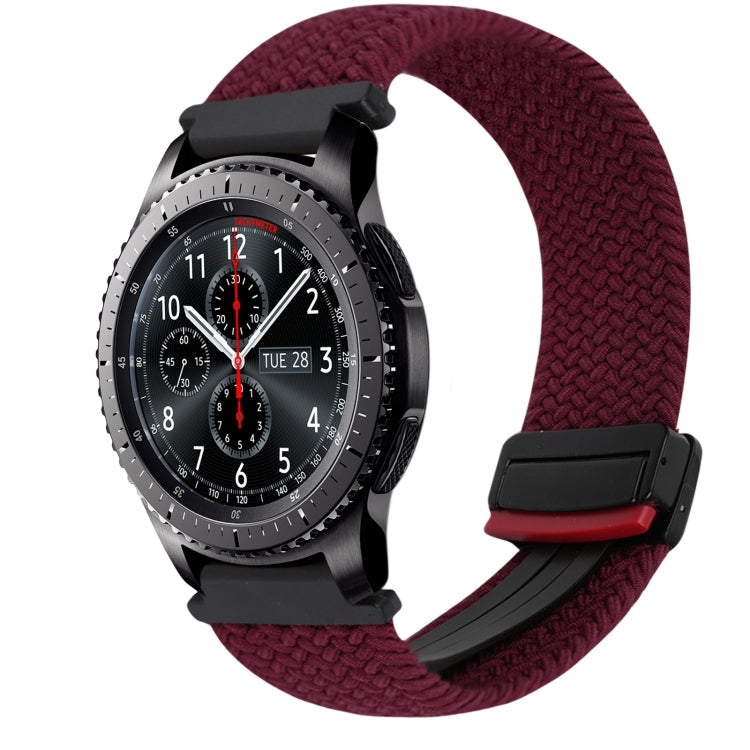 22mm Magnetic Buckle Braided Watch Band, For Samsung Galaxy Gear S3 Frontier, For Samsung Galaxy Watch 3 45mm