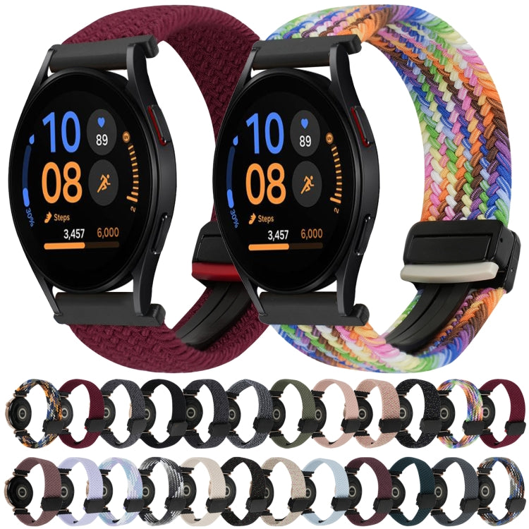20mm Magnetic Buckle Braided Watch Strap, For Samsung Galaxy Watch FE 40mm, For Samsung Galaxy Watch 6 Classic