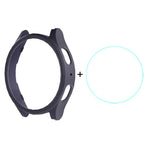 ENKAY Hat-Prince Electroplated Hard PC Case + 0.2mm 9H Glass Screen Protector, For Samsung Galaxy Watch7 44mm, For Samsung Galaxy Watch7 40mm